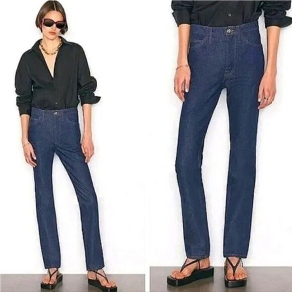 NWT Frame Le Italien True Straight Jeans Vintage Blue Size 31 - Picture 2 of 13